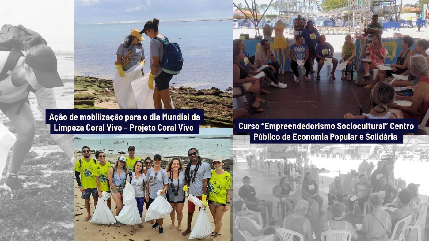 Dia Mundial da Limpeza com o Projeto Coral Vivo e curso Empreendedorismo Sociocultural